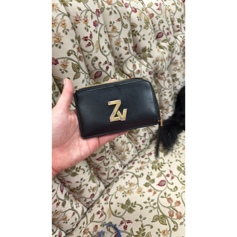 Zadig & Voltaire ZV Black Leather Card Holder Wallet